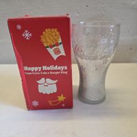 Coca-Cola Glas mit Schneeflocken, Sammelglas..