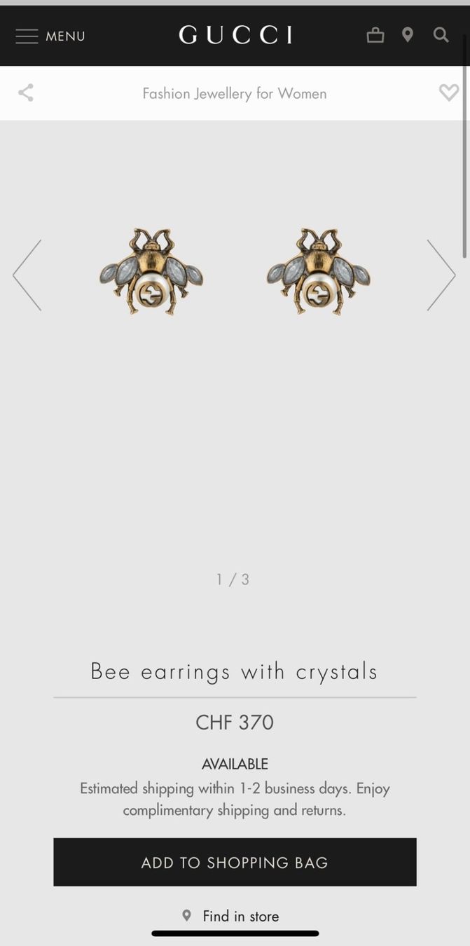 Gucci Sonstiger Schmuck: Gucci Bee earrings & ring with crystals – Neu (gemäss Beschreibung) aus Wohlen AG von rol_8r5l 2