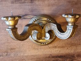 Alter Holz Wandkerzenhalter Barock vergoldet
