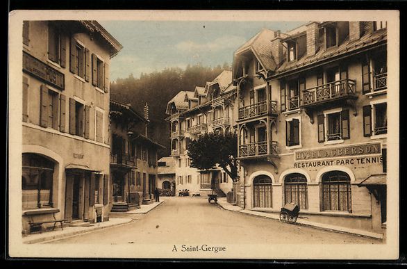 Cartoline postali: Saint-Cergue, Strassenansicht mit Hotel  – Usato da Berlin venduto da bartko-reher