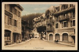Saint-Cergue, Strassenansicht mit Hotel 