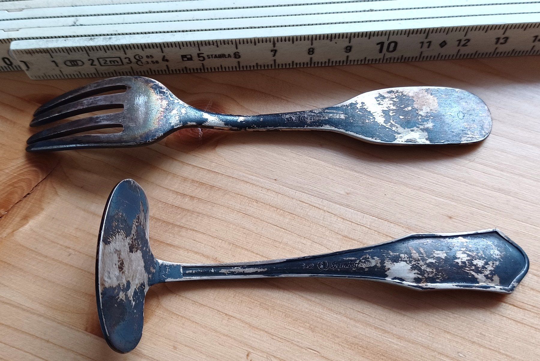 Berndorf Set di posate: Altes Kinder-Besteck, versilbert. Gabel+Schieber, "Berndorf" – Usato da Lommis venduto da zozzen 4