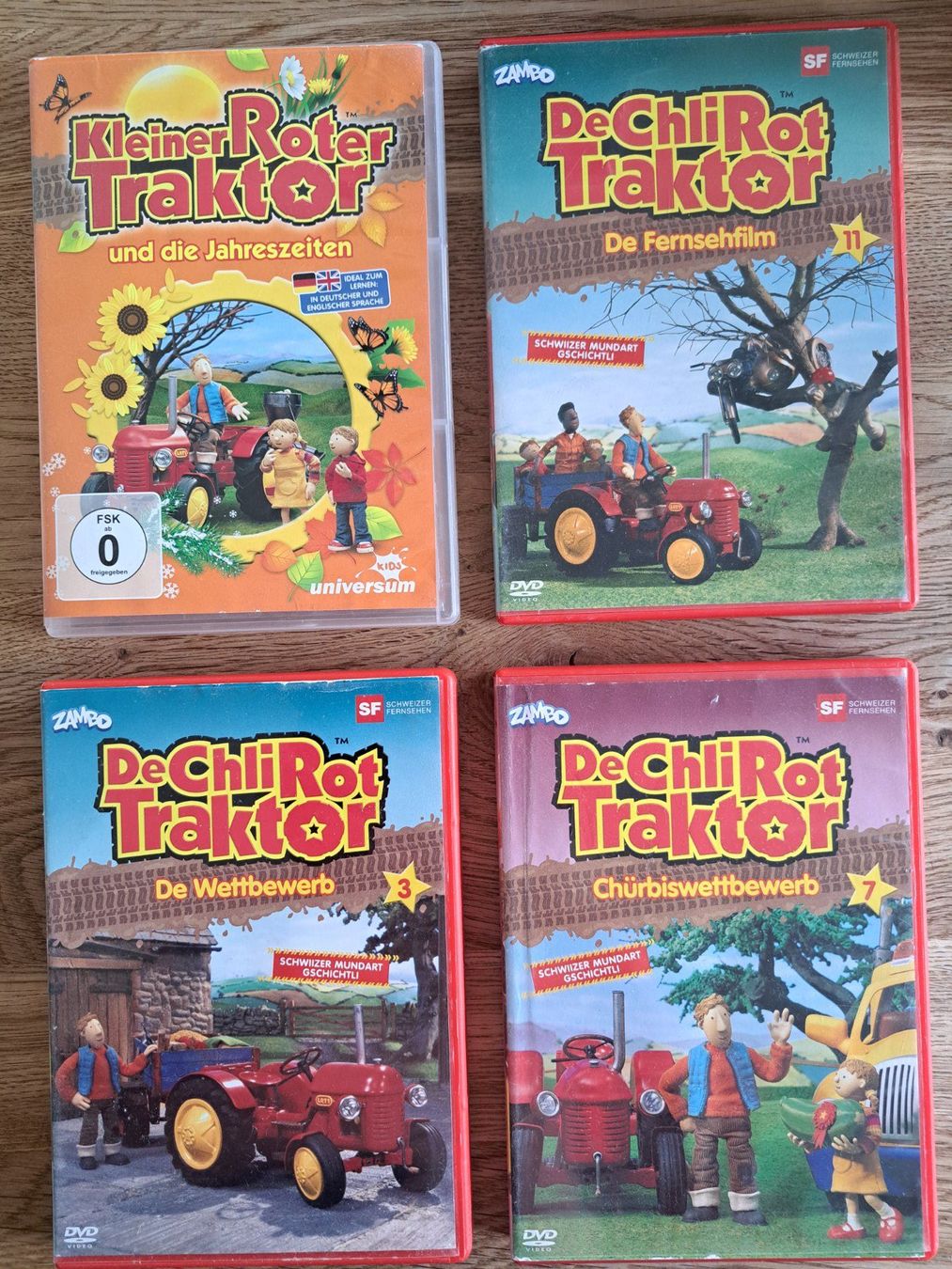 Tutti i DVDs: 4 DVDs De Chli Rot Traktor – Usato da Winterthur venduto da Kathy22