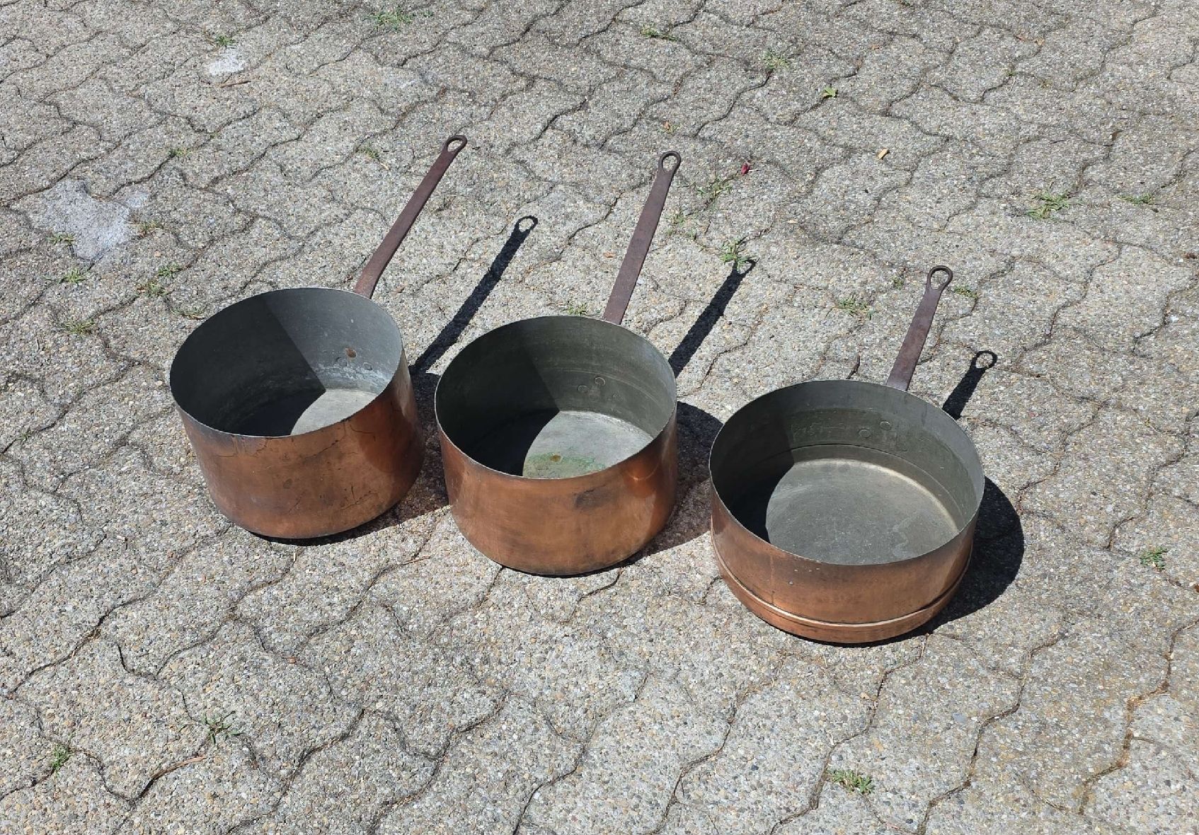 Pentole: Set of 3 Copper Pots with Handles – Usato da Hinwil venduto da Ehretstock8 1