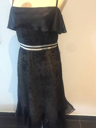 Robe en soie noire Sandro taille 38
