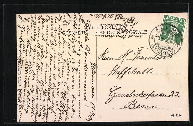 Cartoline postali: AK Flums, Alpenkurhaus Gamperdon, 1913 – Usato da Berlin venduto da bartko-reher 1