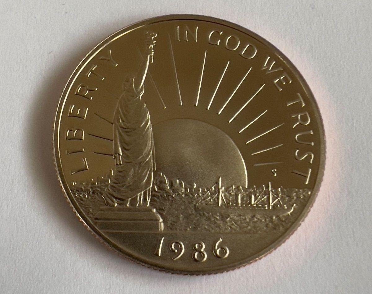 Tutti le monete: USA Freiheitsstatue Halber Dollar 1986-S Proof – Nuovo e nell'imballaggio originale da Adliswil venduto da 0ml4t 2