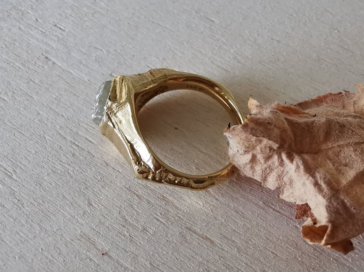 Anelli: 750/-- GG Ring mit Rohdiamant Einzigartiger Schmuck – Nuovo e nell'imballaggio originale da Dierikon venduto da Vittorio57 5