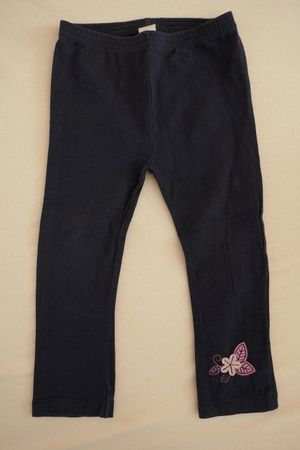 Neuwertig dunkelbl Leggings Blume Gr. 86