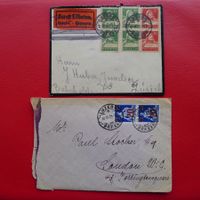 1921+1925: Zwei Briefe mit Rasierklingen-Stempel von LUZERN
