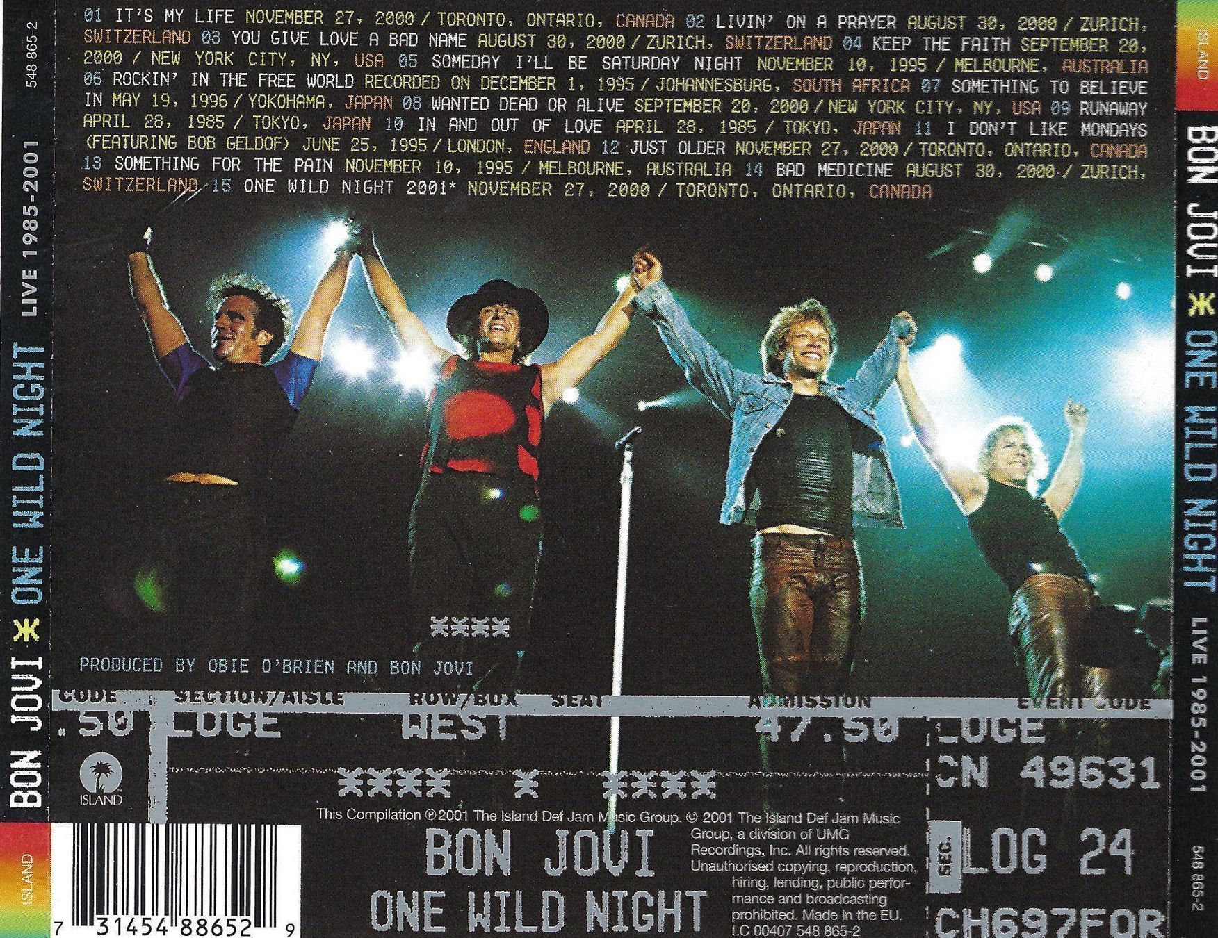 CD: CD: BON JOVI - One wild night – Usato da Rotkreuz venduto da groeli69 1