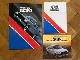 AUSTIN MINI METRO Prospekt-Konvolut mit Farbkarte!