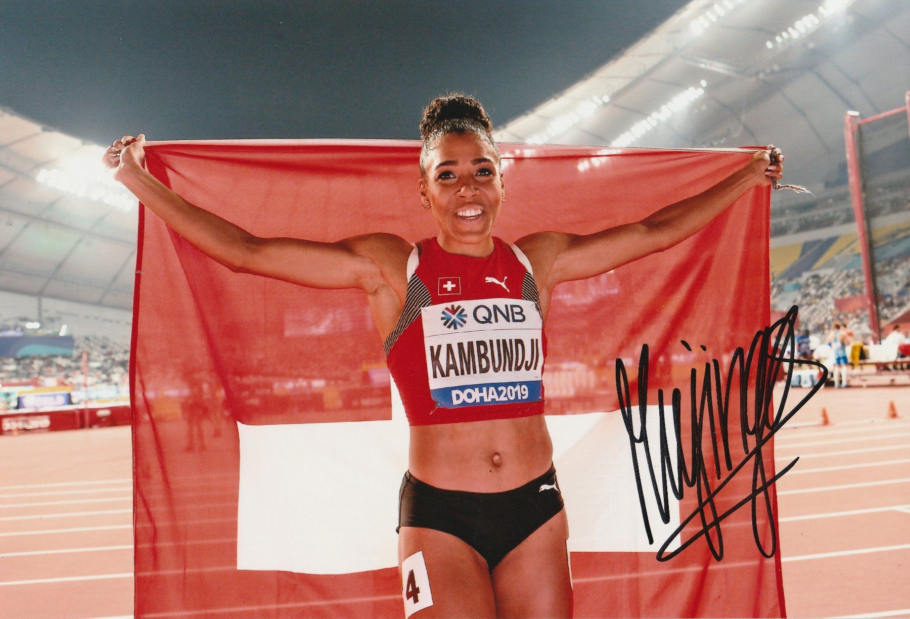 Autographes: Mujinga Kambundji / Originalautogramm – D'occasion à Schwyz par racingautographs