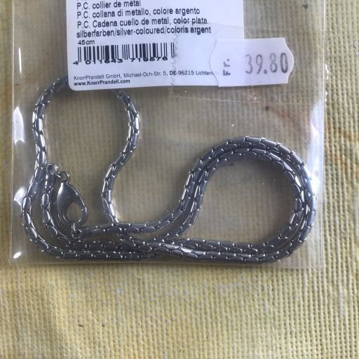 Catenine: P.C.METALL-HALSKETTE 45CM NEU – Nuovo e nell'imballaggio originale da Ostermundigen venduto da Wyatt-Earp 2