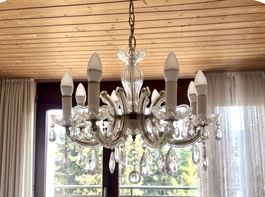 Deckenleuchte Kristall 6 Arme Glas Pendelleuchte guter Zusta