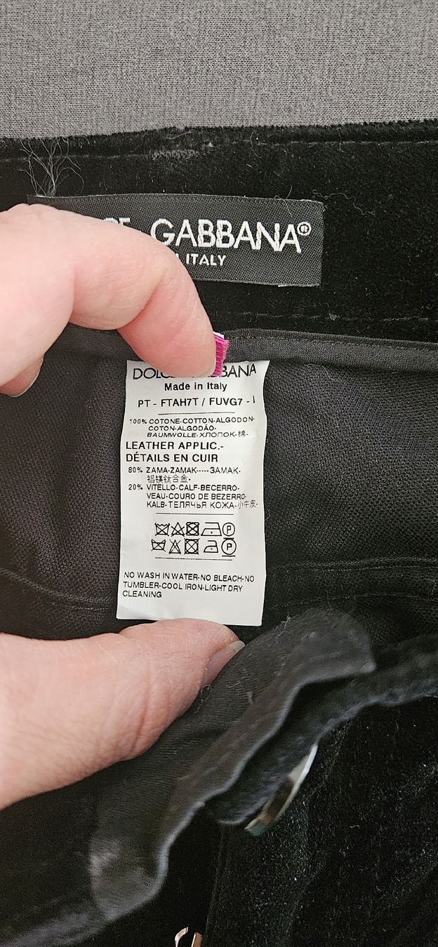 Dolce & Gabbana Pantaloni: Dolce&Gabbana Samthose, schwarz, Gr. 36 – Usato da Hellbühl venduto da Veci02 3