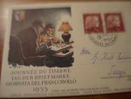 Karte Tag der Briefmarke 1953, gelaufen