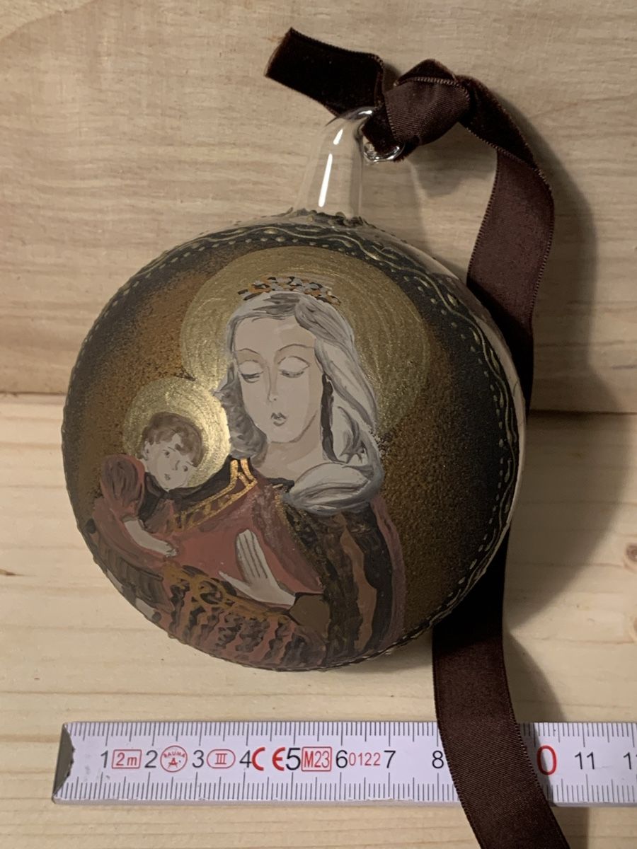 Tutte le decorazioni: Weihnachtskugel Christbaumkugel Madonna mit Kind handbemalt – Nuovo e nell'imballaggio originale da Erlenbach ZH venduto da Ritschly 3