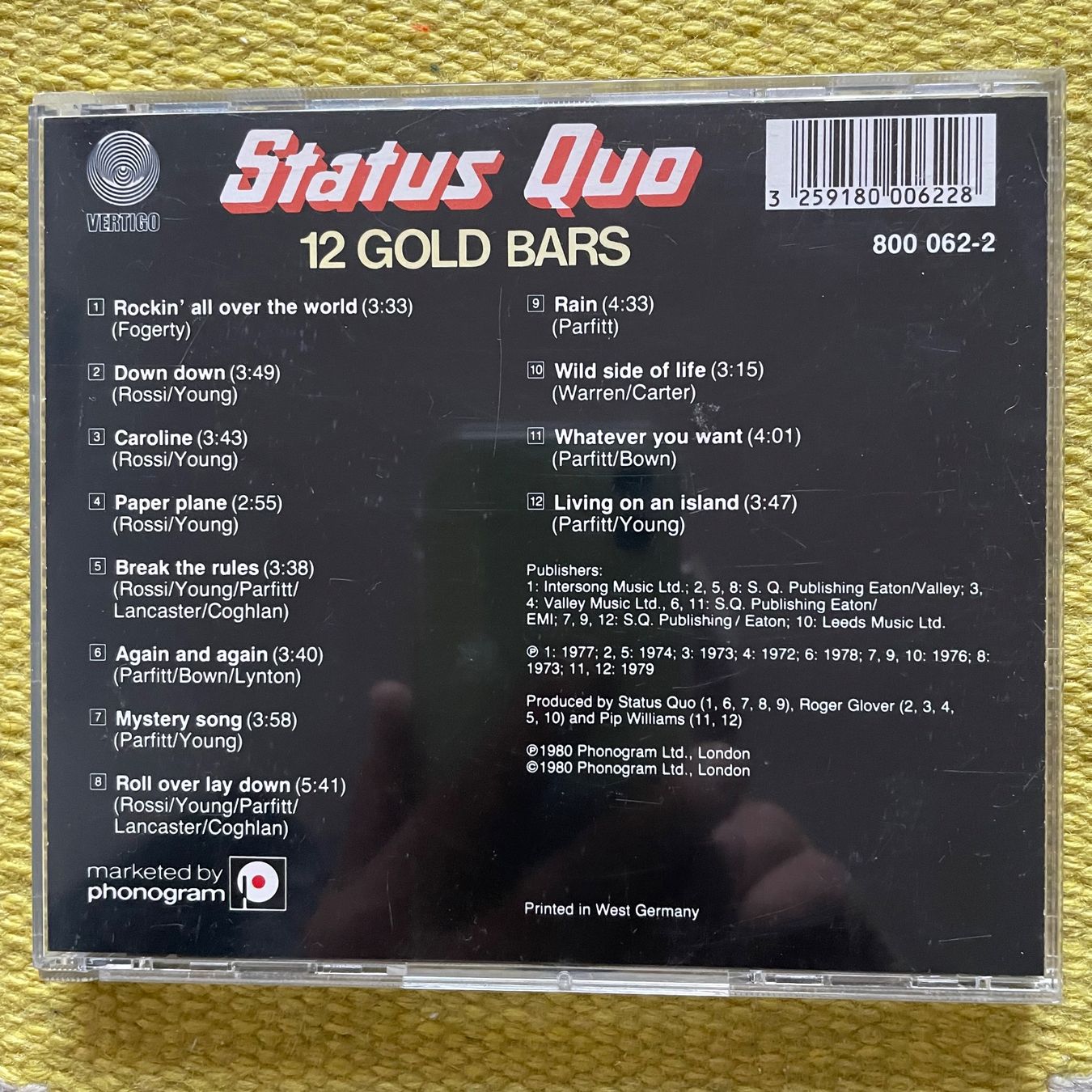 CD: STATUS QUO-12GOLD BARS VOL.1 – Usato da Rorschacherberg venduto da CD-Roli 1