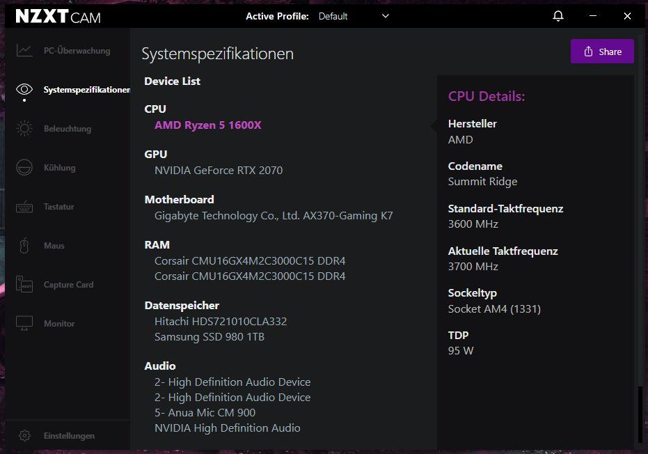 PC: Gaming PC - AMD Ryzen 5 1600X / Nvidia GeForce RTX 2070 – Usato da Kleinandelfingen venduto da ginaaks 5