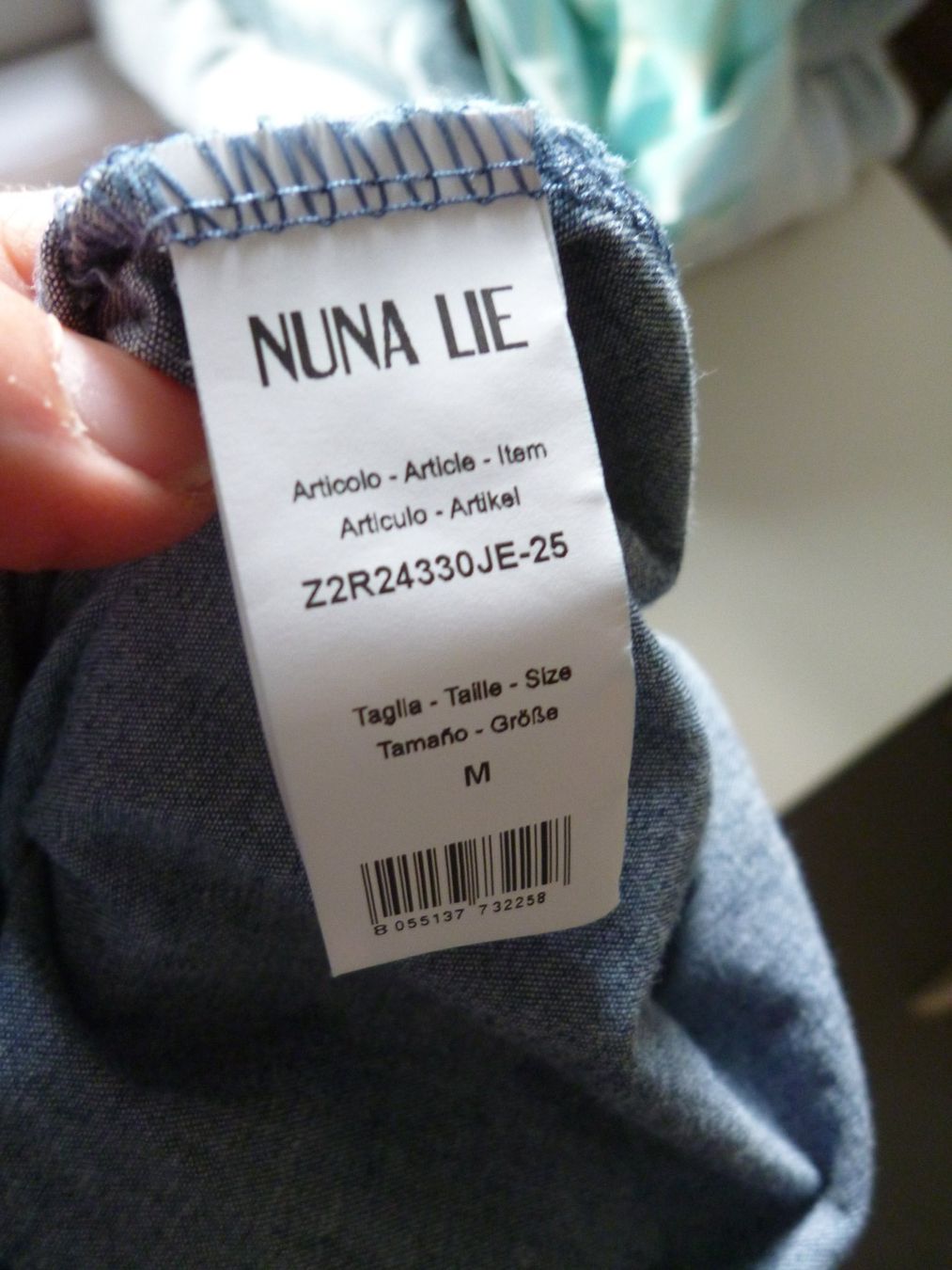 Camicette: blaue Jeans-Carmenbluse  Bluse Gr. M NUNA LIE – Usato da Dättlikon venduto da Mamakuga 8