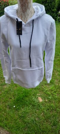 Weisser Hoodie, Gr L M Trendy urban Fashion mode 21