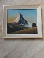 Tableau de montagne original – Huile sur panneau – Signé 