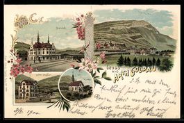 Litho Arth Goldau, Bahnhof, Hotel Steine