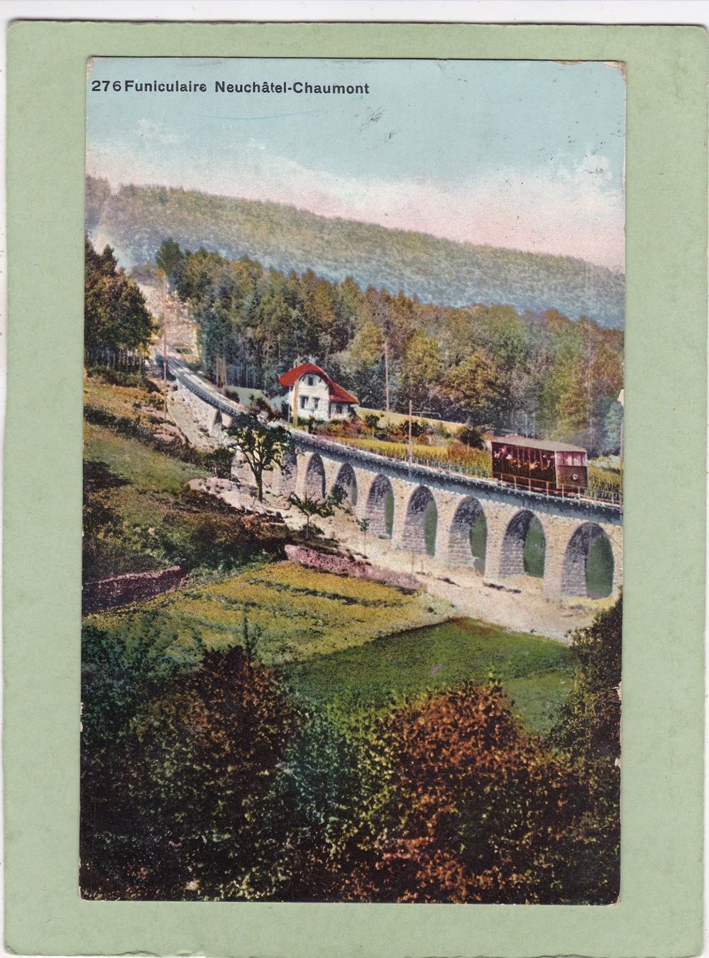 Cartoline postali: Funiculaire Bahn Neuchâtel - Chaumont 1913 – Usato da Herisau venduto da Lisegrat2008