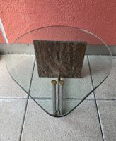 Couchtisch Glas Marmor Metall Chrom 60x60cm guter Zustand