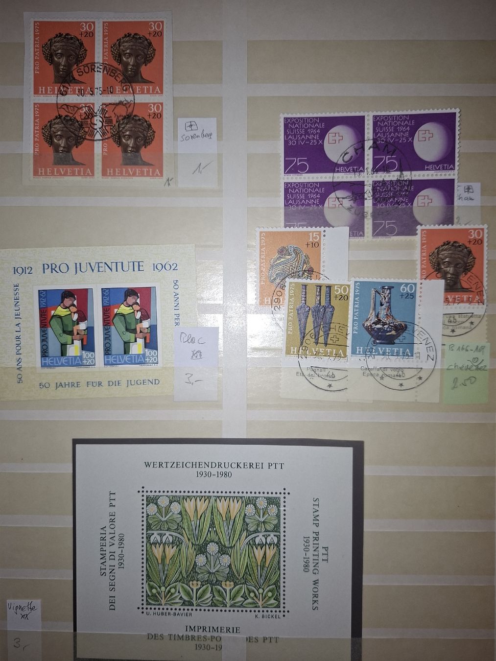 Tous les timbres: Werbemarken / 4 er Blocks / Schweiz  – D'occasion à Balgach par SIMEON27 5