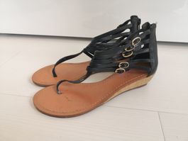 🤩VIA UNO LEDER-RIEMEN-SANDALEN SCHWARZ