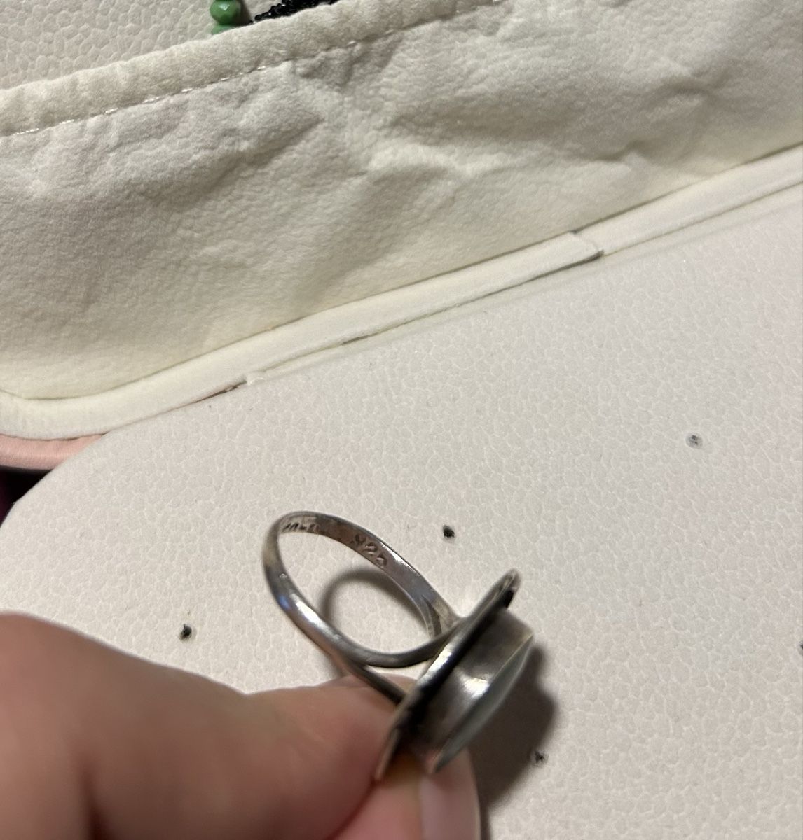 Anelli: Silber Ring mit grünem Stein – Usato da Basel venduto da lenarrari 4