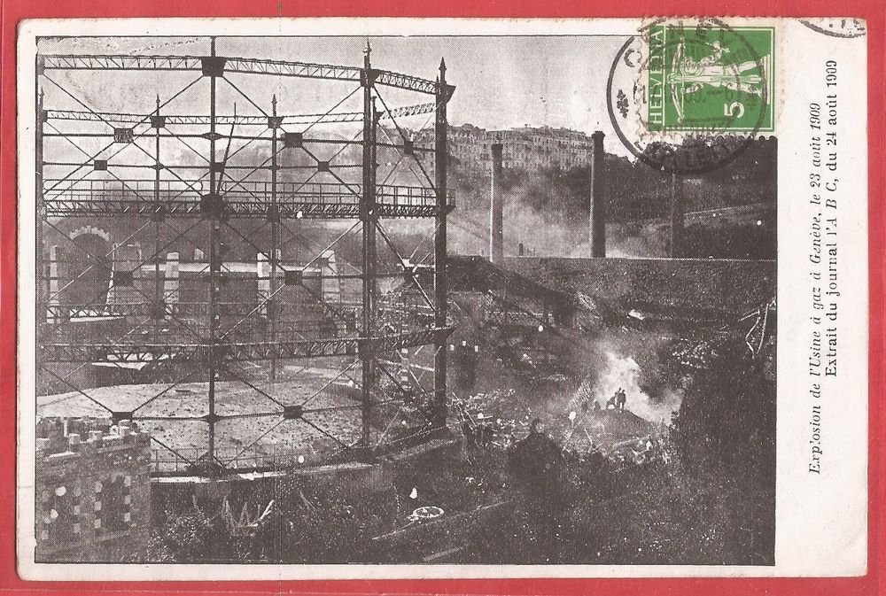 Genève - Explosion Gasfabrik / Usine à gaz - 1909 | Kaufen auf Ricardo