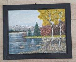 Original Ölgemälde Bergsee Herbst landschaft G. Gaiffe 78