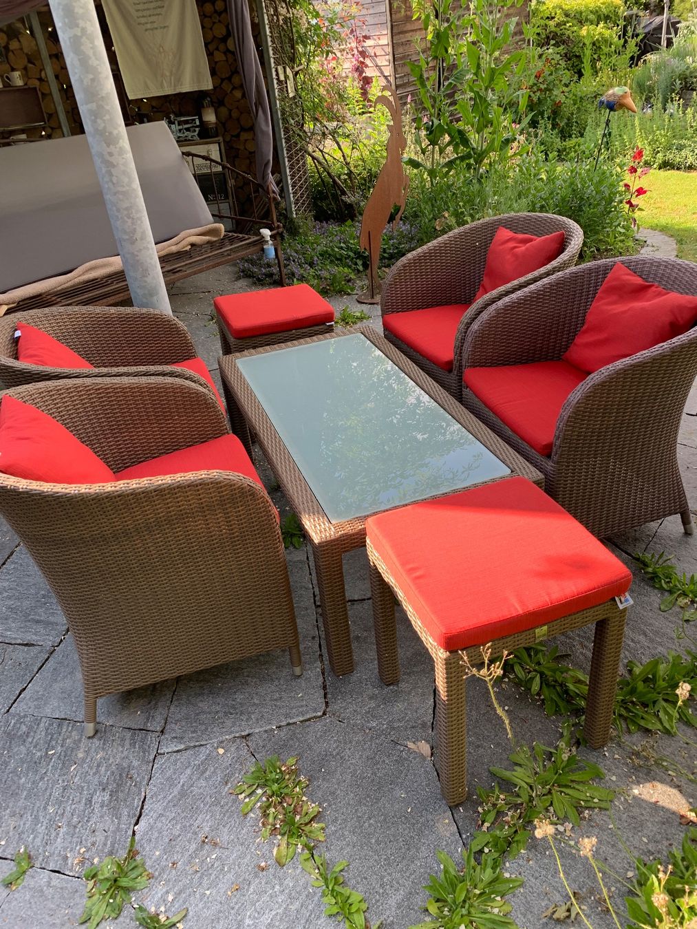 Hunn Tischset: Gartenmöbel Set Hunn Rattan – Gebraucht aus Bischofszell von Forrestpark