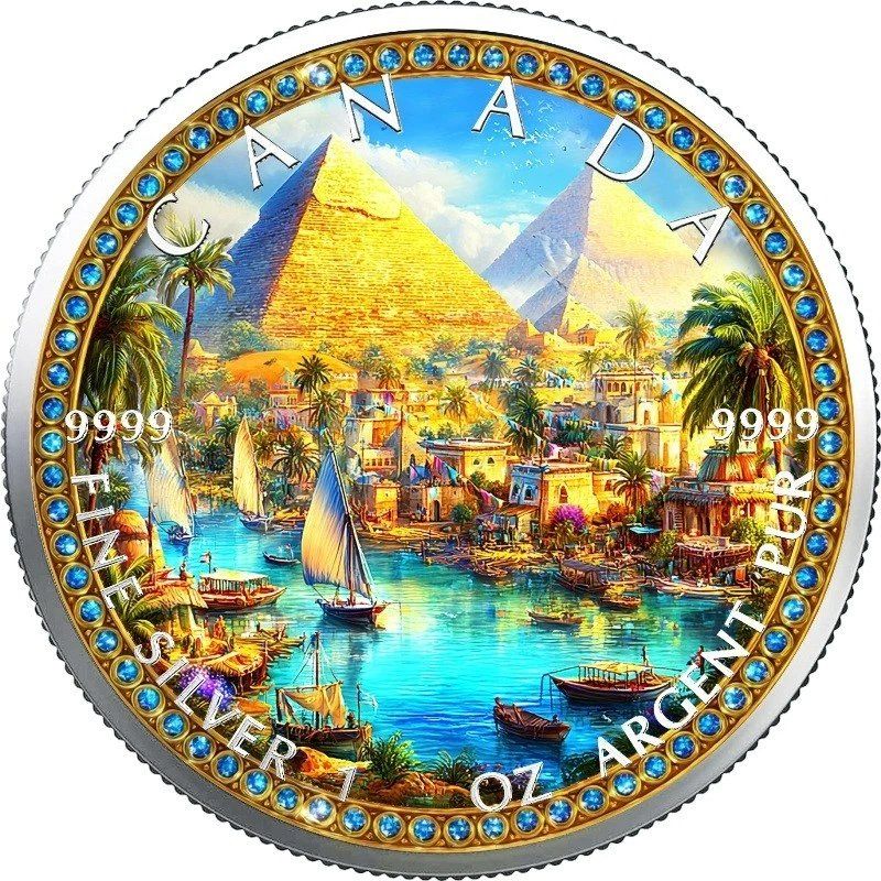 Tutti le monete: Maple Leaf 2025  Farbiger Round Egypt NILE 1 Unze SILBER – Nuovo (secondo la descrizione) da Wetzikon ZH venduto da Nicki6