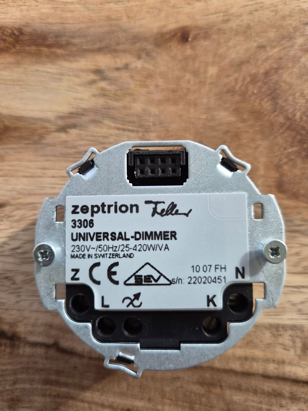 Zeptrion Interruttori: Feller Zeptrion Universal Dimmer 3306 – Usato da Ennetbaden venduto da Nimes77 3