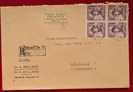POLEN POLSKA DEVISENKONTROLLE VIERERBLOCK KRAKAU ZÜRICH 1939