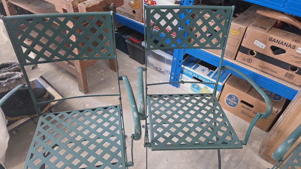 Antike Klappstühle Gartenstühle Metall Grün – 4er Set Vintag (Gebraucht ...