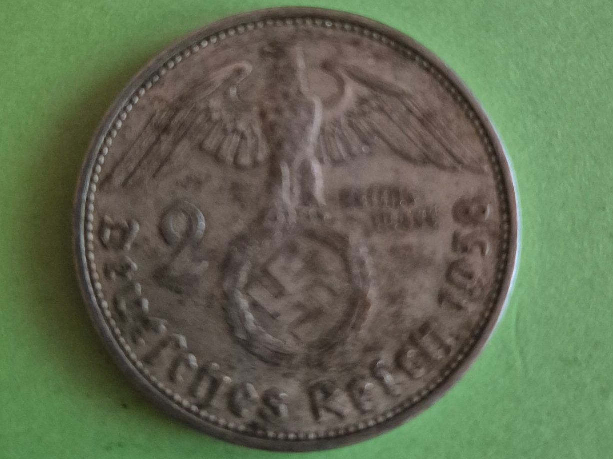 Tutti le monete: 2 Deutsche Reichsmark 1938 - Silber – Usato da Jona venduto da gnaumann1900