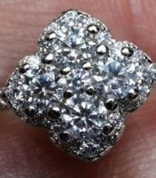 Bague argent avec diamants de moissanite 0,4 ct certifié GRA