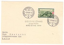 Carte de Gossau BPA A342 pour Bern le 2.VII.44
