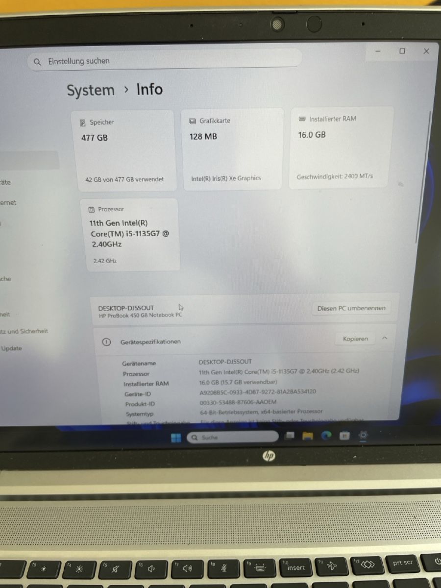 Hewlett Packard Notebook: HP Probook 450 G8 ab 1CHF Top Zustand – Usato da Abtwil sg venduto da Kueng.MultiOutlet 3