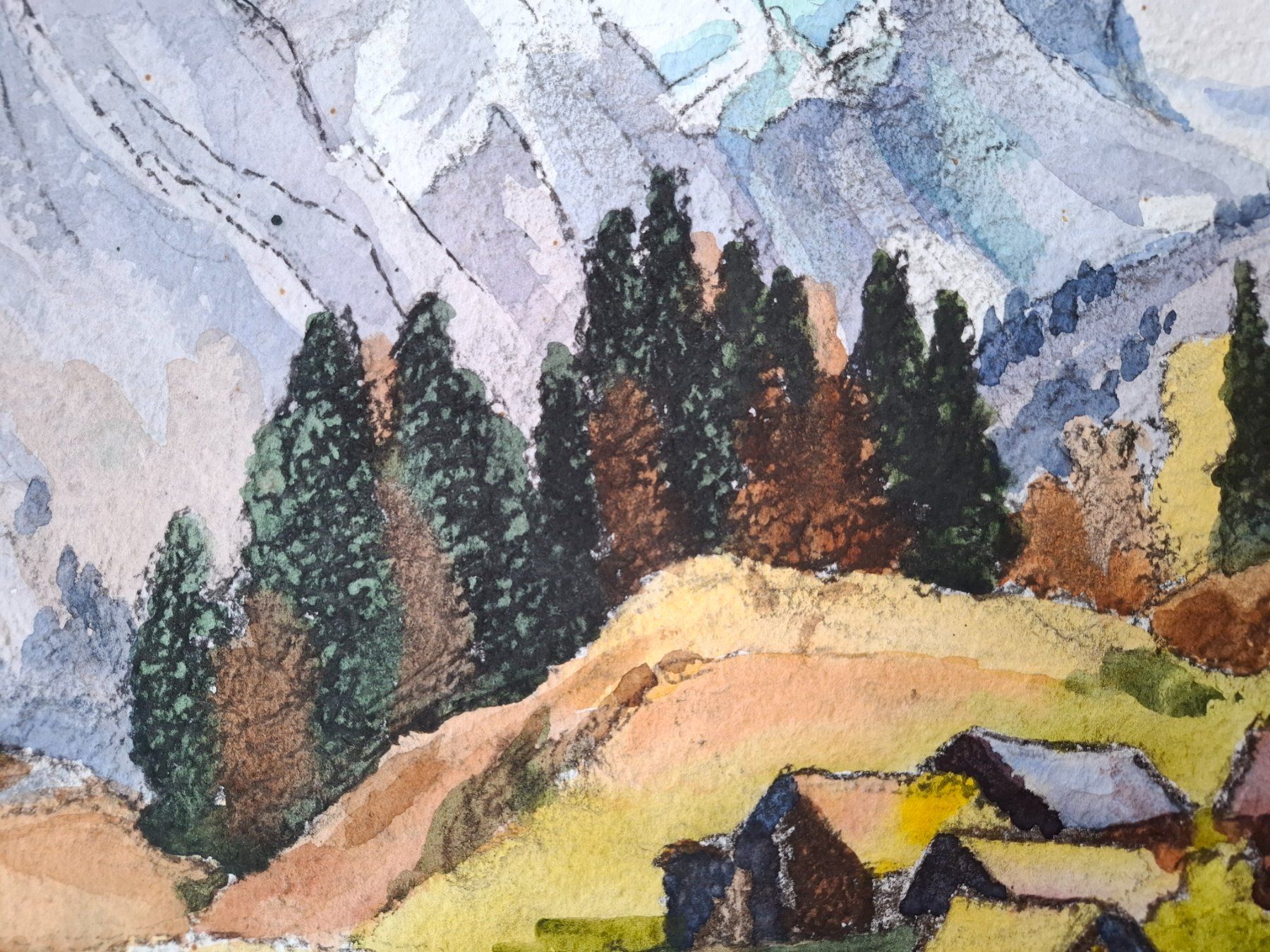 Gemälde: Aquarell Ferdinand Meyer-Streiff Leukerbad VS 1979 – Gebraucht aus Rheinfelden von Badelus 8