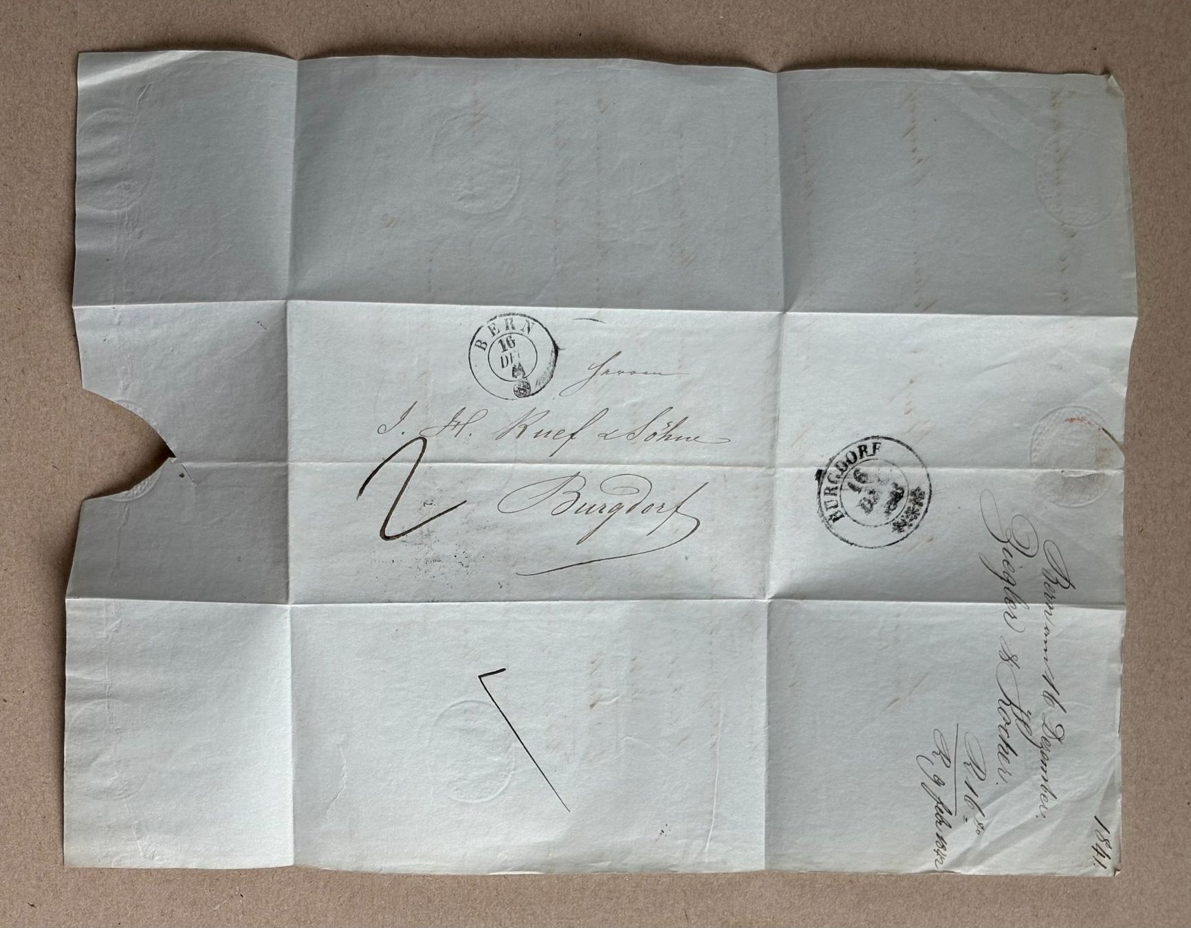 Documenti: HISTORISCHER BRIEF BERN-BURGDORF – Usato da Ostermundigen venduto da wini63 3