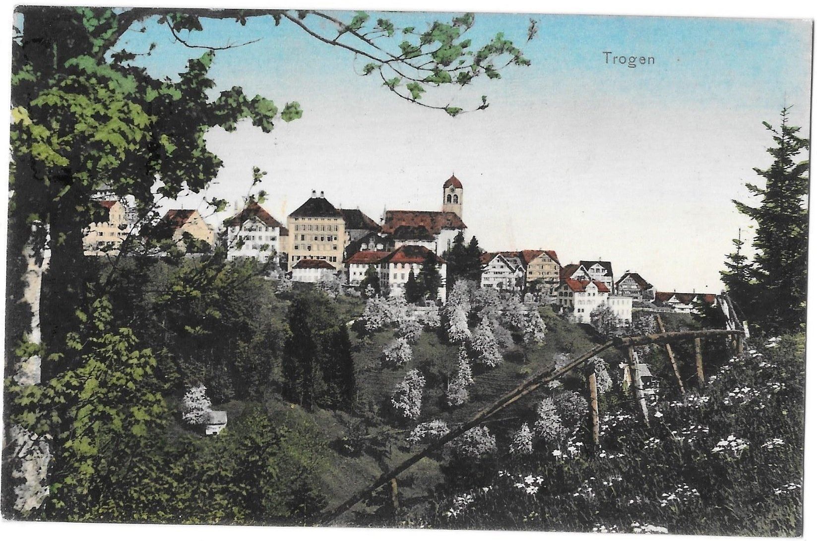 Cartoline postali: Trogen Teilansicht coloriert – Usato da Olten venduto da clotaldi