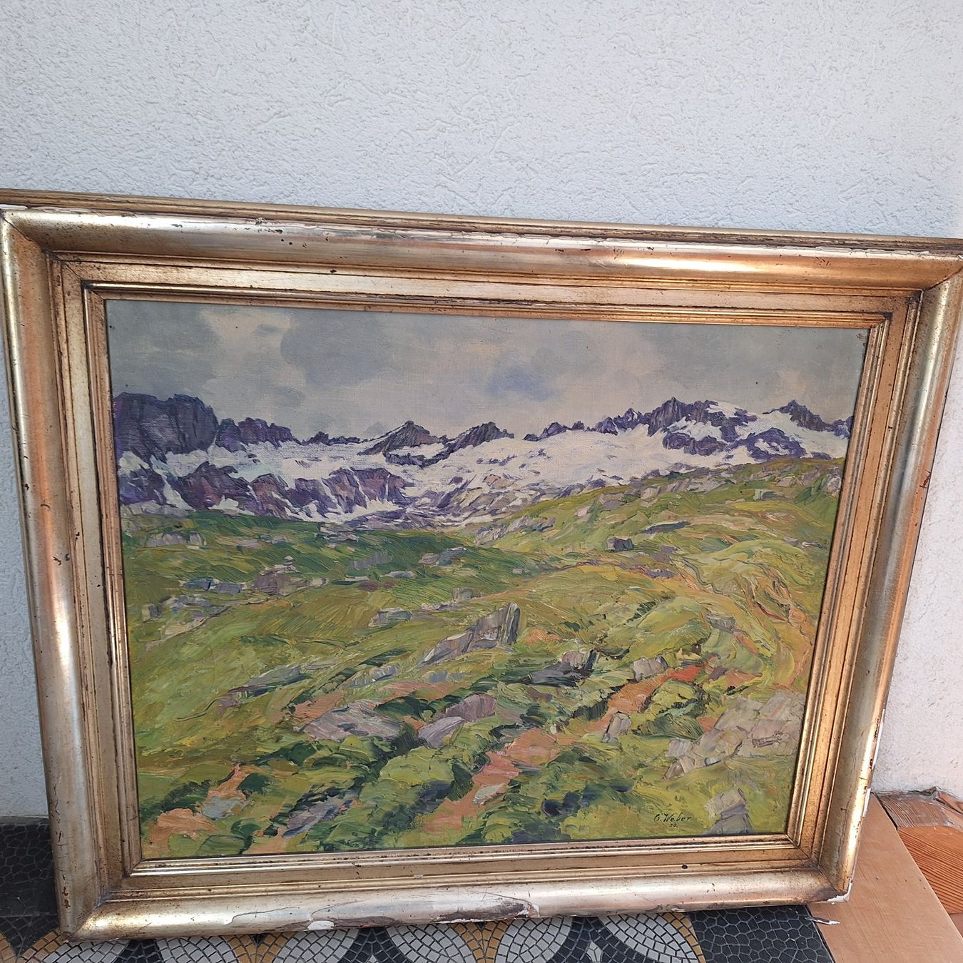 Tableaux: Grosses Gemälde, schöner Wanderweg, gebrauchter Rahmen – D'occasion à Winterthur par ric_rl7n 1