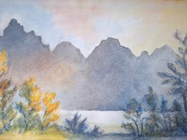 Aquarell Ferdinand Meyer-Streiff Walensee Mürtschen SG 1987