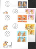 5 FDC Pro Juventute 1987 Serie Viererblöcke ET 24.11.1987